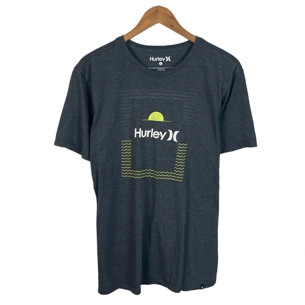 Ts633 Mens Hurley Surfing Brand Logo Graphic T Shirt L